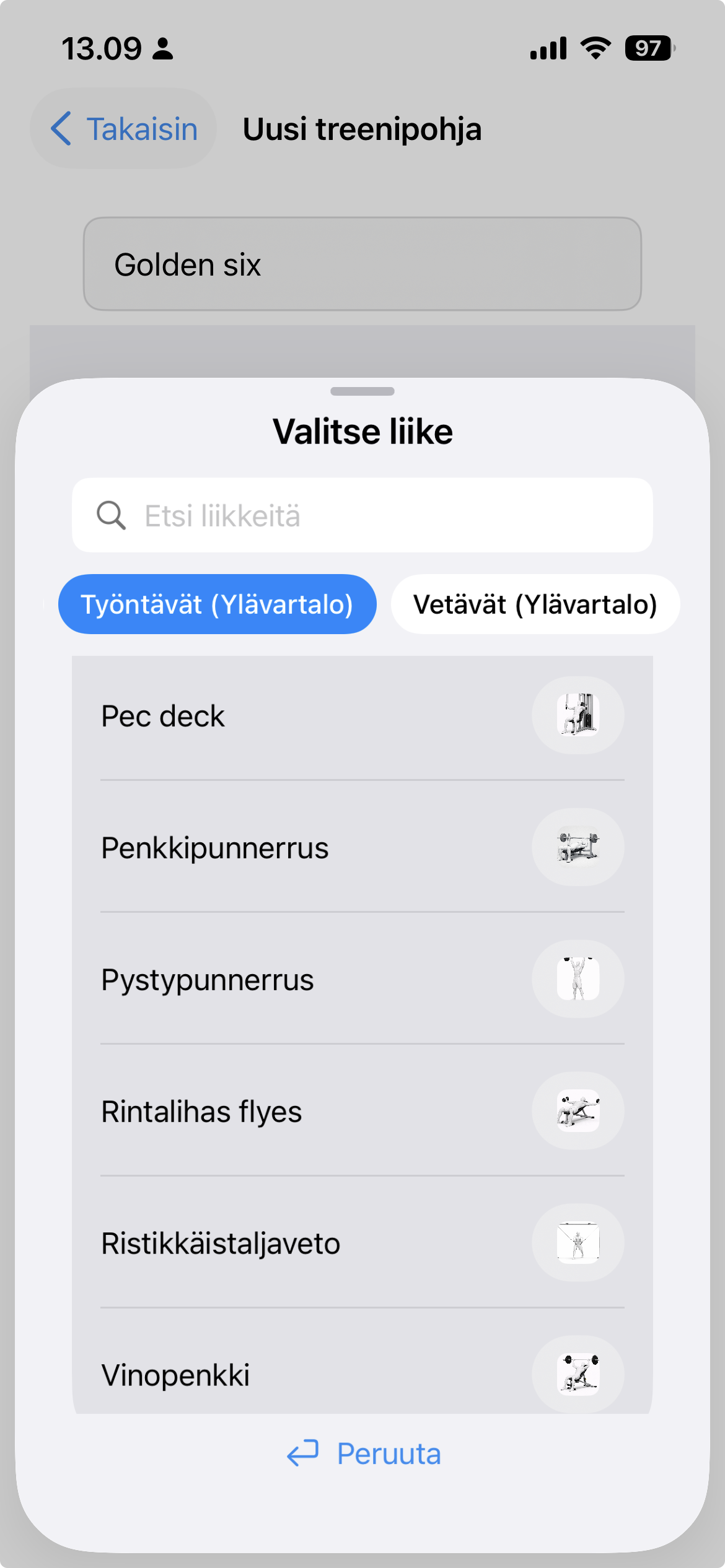 Treenin suunnittelu Saliappissa